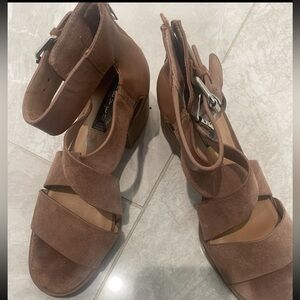 Steven By Steve Madden Brown Crisscross Sandals